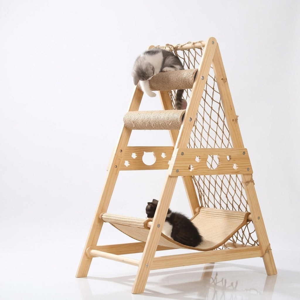 Wooden Cat Climbing Tower