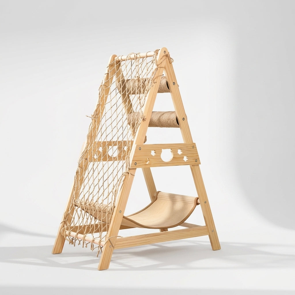 Wooden Cat Climbing Tower