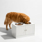 Elevated Pet Feeding Station with Storage